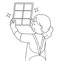 エアコンやレンジフードのフィルタ掃除をする女性のイラスト(ぬりえ) エアコンやレンジフードのフィルタ掃除をする女性のイラスト(ぬりえ)