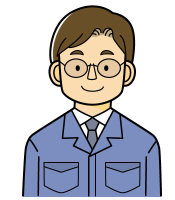メガネをかけたお父さんイラスト（カラー）