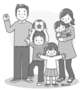 家族(モノクロ)