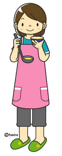 お料理をするお母さん（カラー）