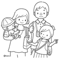 家族でお出かけ・旅行(ぬりえ)