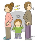 夫婦喧嘩と子供(カラー)