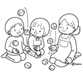 お手玉イラスト(ぬりえ)