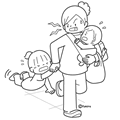 子供にイライラする母親(ぬりえ)