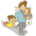 子供にイライラする母親(ソフト)