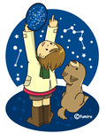 星座をさがすこども(カラー)