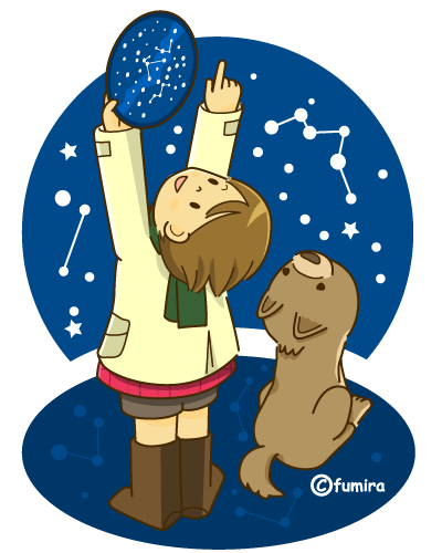 星座をさがすこどものイラスト（ソフト） 