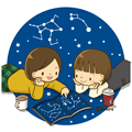星座を見る子ども(ソフト)