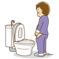 高学年・子供・男の子の生活イラスト トイレに行く男の子