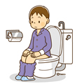 高学年・子供・男の子の生活イラスト トイレに行く男の子2
