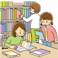高学年・子供・男の子の生活イラスト 教科書を読む男の子