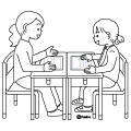 小学校高学年の生徒のイラスト 先生と面談する女の子