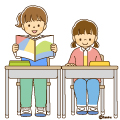 高学年・子供・男の子の生活イラスト 授業をきく男の子