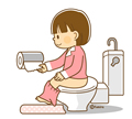 子供・女の子の生活イラスト トイレに行く女の子