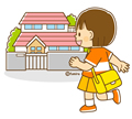 子供・女の子の生活イラスト 家に帰る女の子
