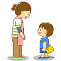子供・男の子の生活イラスト あいさつをする男の子