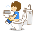 子供・男の子の生活イラスト トイレにいく男の子