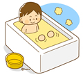 子供・男の子の生活イラスト お風呂に入る男の子