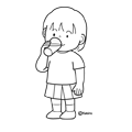 子供の日常のイラスト−水を飲む女の子