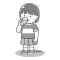 子供の日常のイラスト−水を飲む女の子