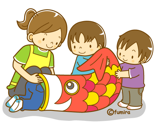 鯉のぼりと子ども（ソフト）
