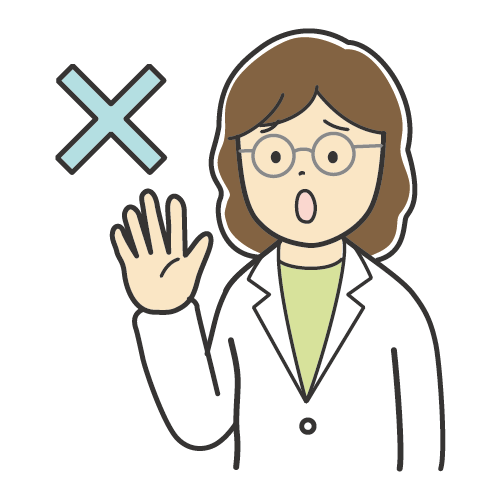 説明をする女性のイラスト・カラーイラスト白衣・メガネ・ロングヘア・笑顔