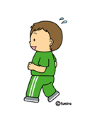 ウォーキングをする男の子