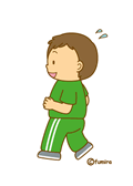 ウォーキングをする男の子
