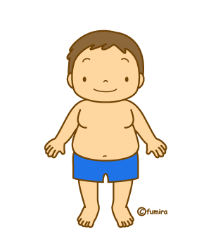 肥満・男の子のイラスト（ソフト）