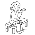 年をとった女性(ぬりえ)