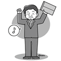 元気な男性(モノクロ)