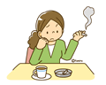 煙草を吸う女性(ソフト)