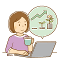 積立NISAの勉強をしている女性のイラスト(ソフト) 積立NISAの勉強をしている女性のイラスト(ソフト)