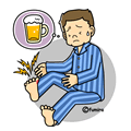 成人男性の病気・症状イラスト 痛風に苦しむ男性のイラスト(カラー)