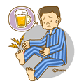 成人男性の病気・症状イラスト 痛風に苦しむ男性のイラスト(ソフト)