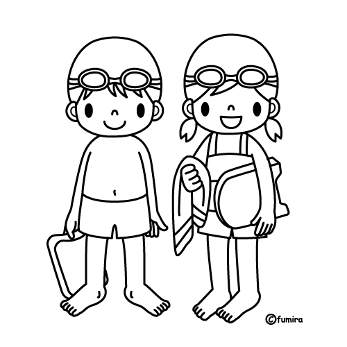 プール開き（ぬりえ）