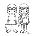 プール開き(ぬりえ)