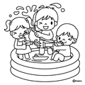 ビニールプール(ぬりえ)