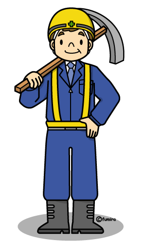 工事現場作業員のイラスト（カラー）