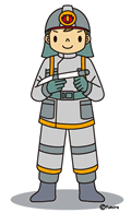 消防士イラスト（カラー）