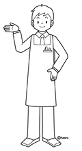 男性店員さん(ぬりえ)