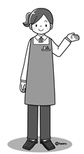 女性店員さん(モノクロ)