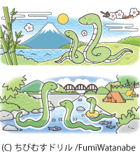ちびむすカレンダー・2025年干支(巳年)|ちびむすドリル|一般向けイラスト カレンダーイラスト 干支 ちびむすカレンダー・2025年干支(巳年)|ちびむすドリル|一般向けイラスト カレンダーイラスト 干支